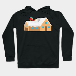 Santas sleigh on roof Hoodie